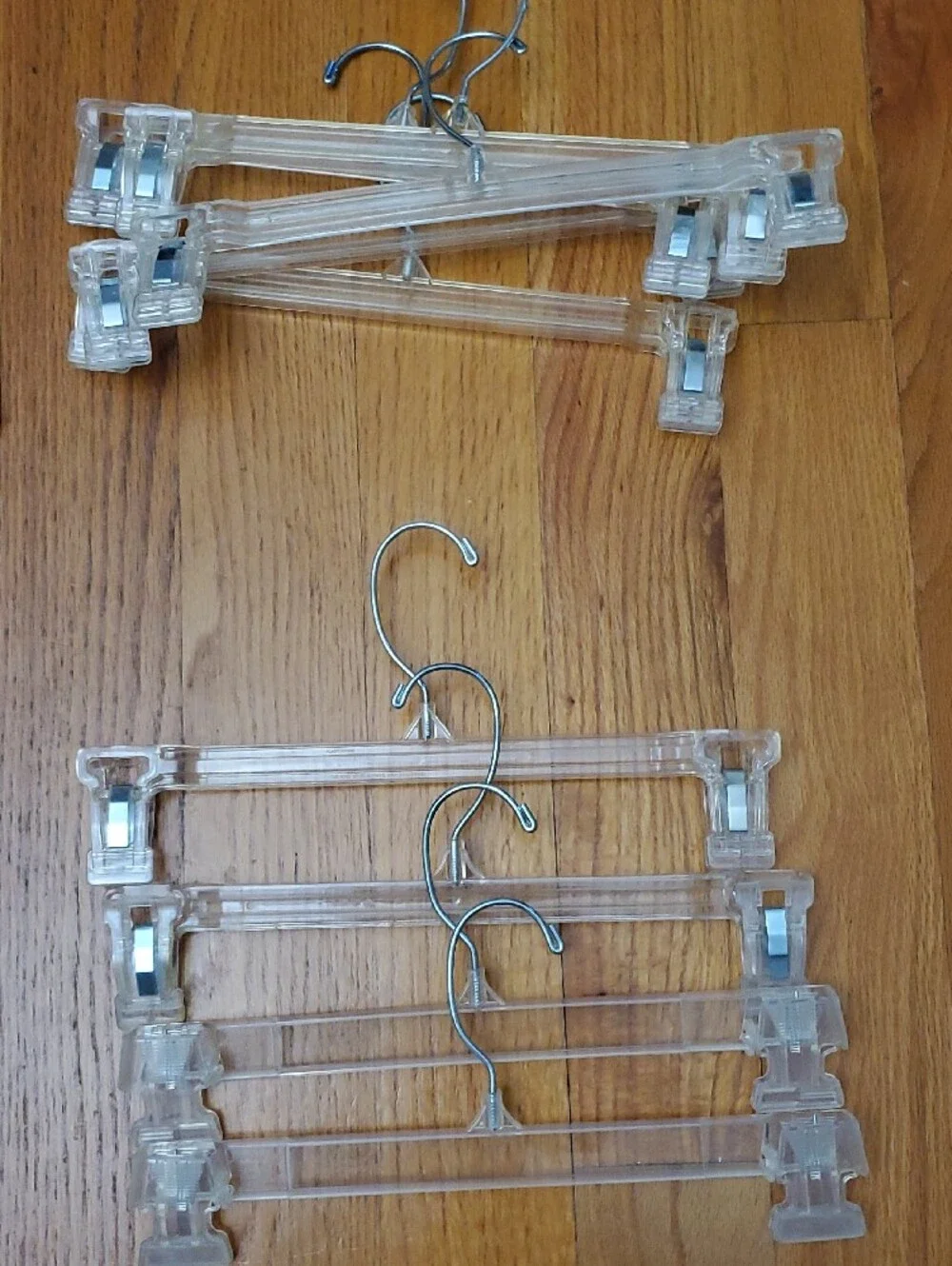 Lot 19 Clear Plastic Clip Vintage Hangers